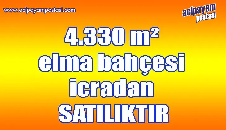 4.330 m² elma bahçesi icradan
                    satılıktır(çoklu satış)