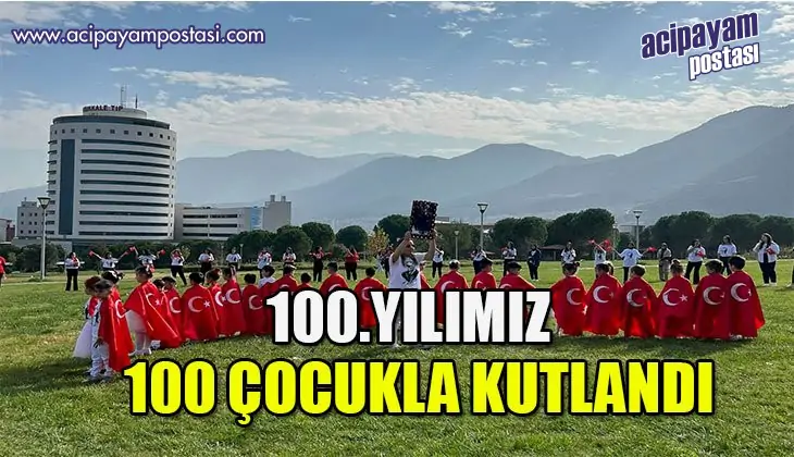 Cumhuriyetin 100.yılı 100 çocukla
                    kutlandı